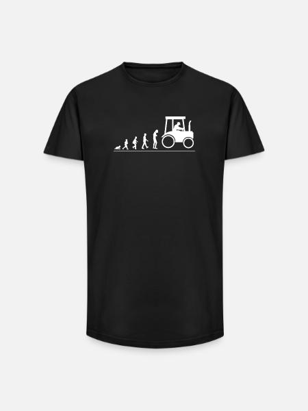 Evolution from baby to farmer, farmer - Long Fit Men's T-Shirt - black