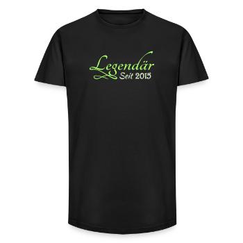 2015 - Long Fit Men's T-Shirt - black - Front - AI Model Male 185 light (185cm)