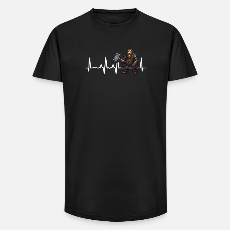 Dwarf Hammer Herzschlag - Long Fit Männer T-Shirt - Schwarz