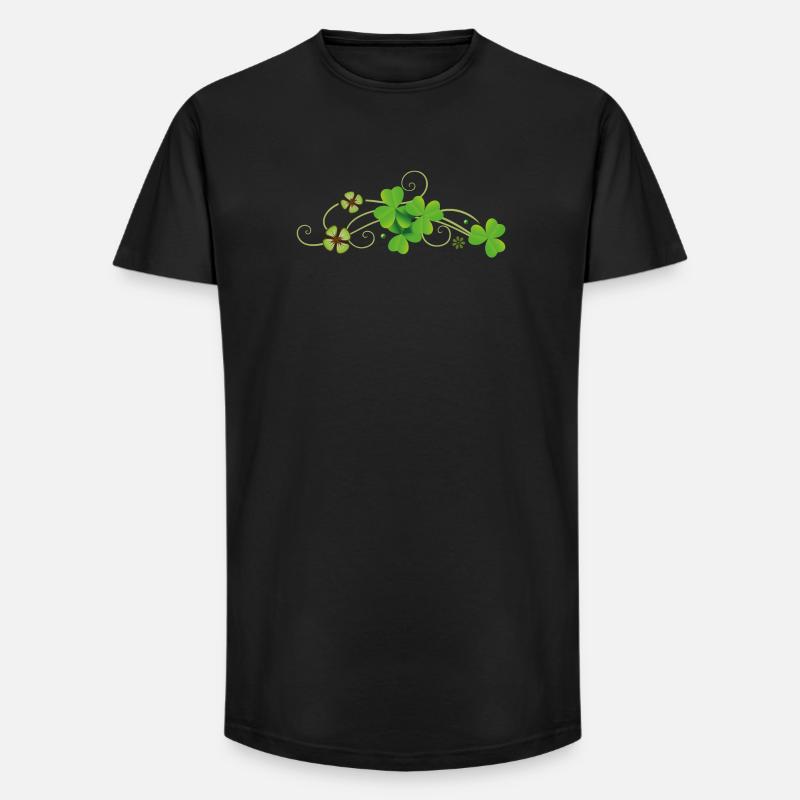 Kleeblätter Klee - Long Fit Männer T-Shirt - Schwarz