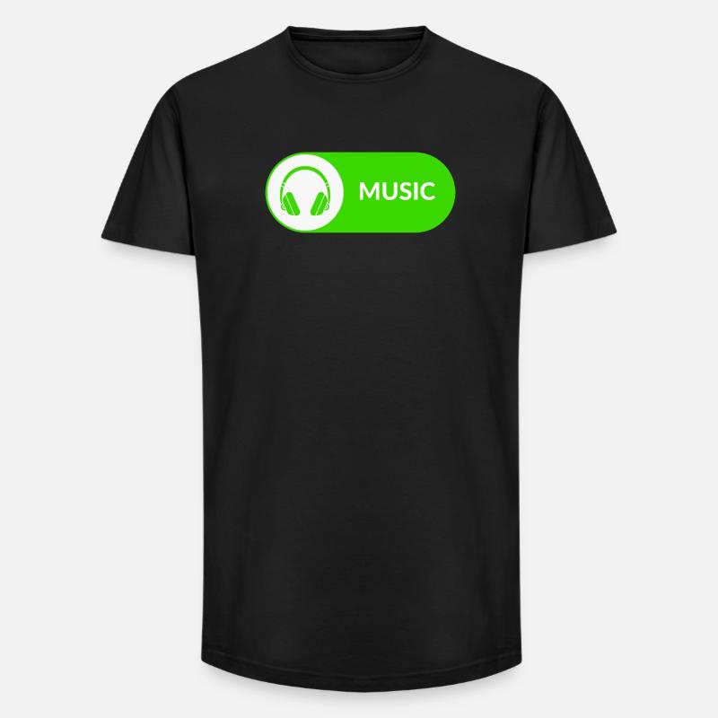 Music-Button - Long Fit Männer T-Shirt - Schwarz