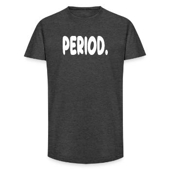 Period. - Long Fit Men's T-Shirt - charcoal grey - Front - AI Model Male 185 light (185cm)