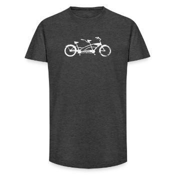 Silhouette de vélo jumelle - T-shirt coupe longue homme - charbon - Devant - AI Model Male 185 light (185cm)