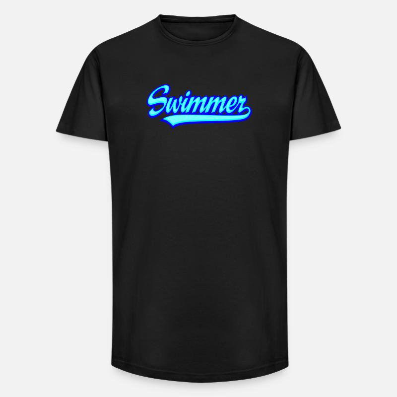 Schwimmer - Long Fit Männer T-Shirt - Schwarz