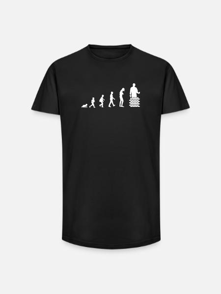 Évolution du bébé au maçon / métier - T-shirt coupe longue homme - noir