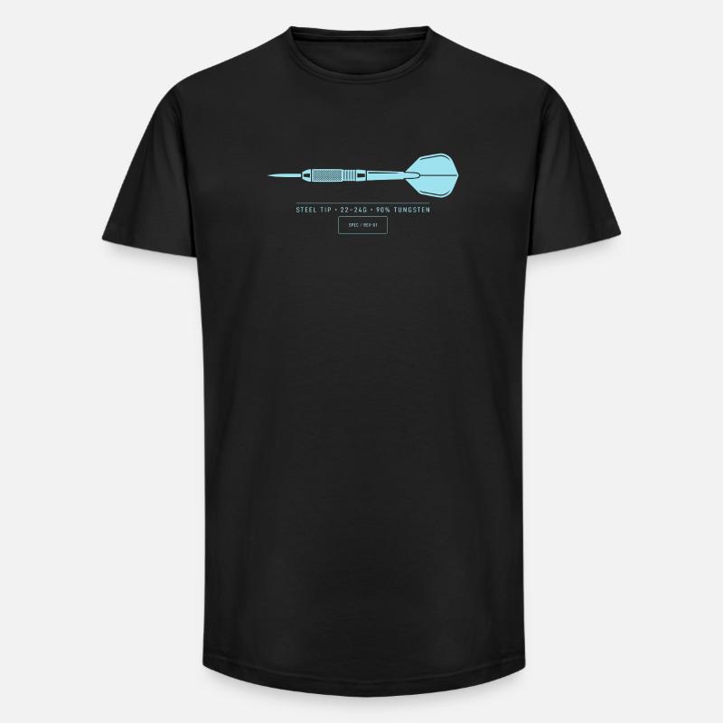 Dart Illustration Technische Blaupause Dartpfeil - Long Fit Männer T-Shirt - Schwarz