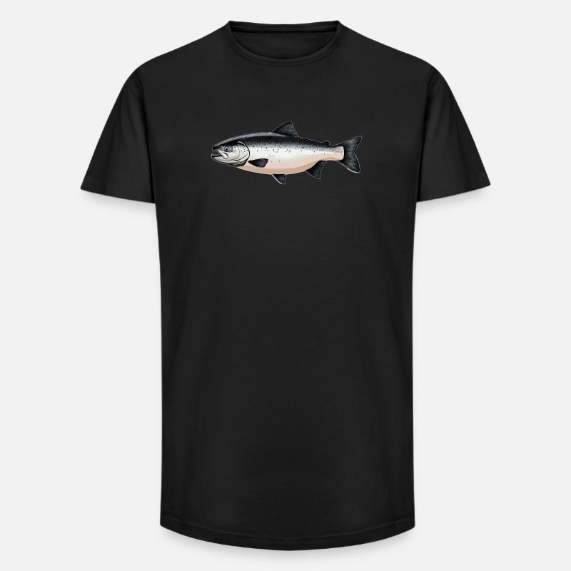 Lachse Lachs - Long Fit Männer T-Shirt - Schwarz