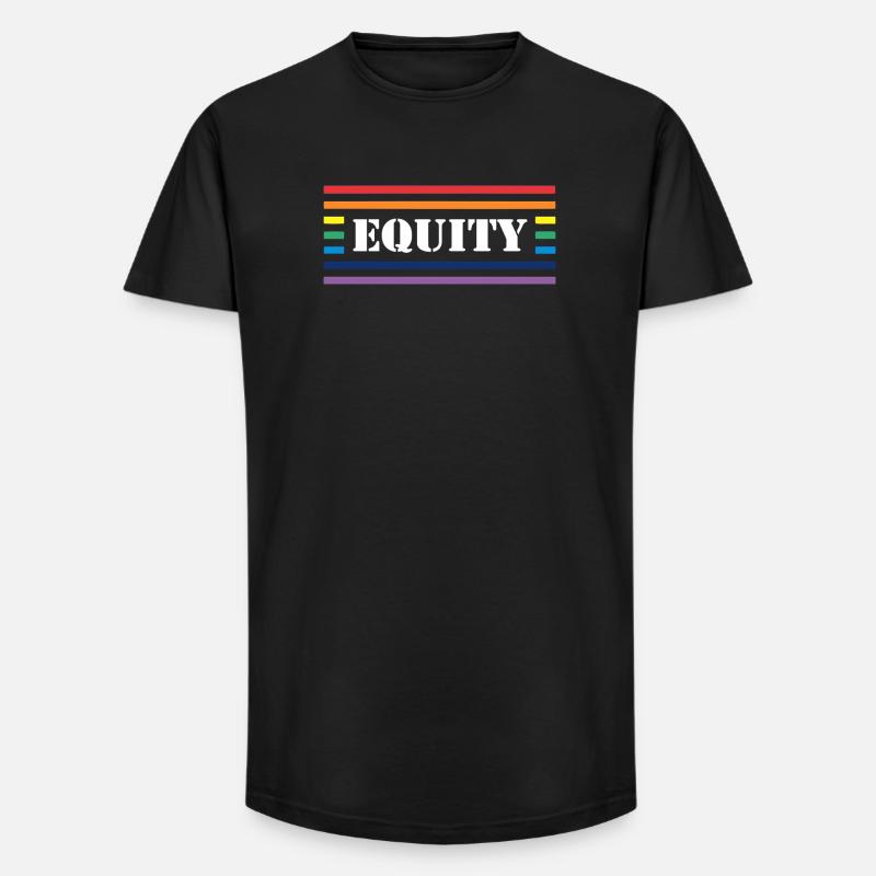 Fairness Rainbow Lettering - Long Fit Männer T-Shirt - Schwarz