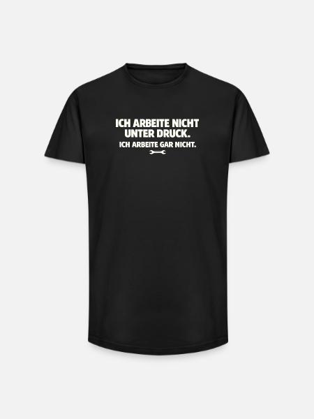 Ich arbeite gar nicht Spruch - Long Fit Männer T-Shirt - Schwarz