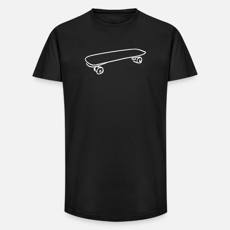 Skateboard Skizze - Long Fit Männer T-Shirt - Schwarz