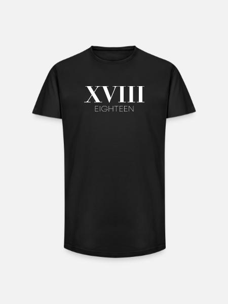 18th Birthday Eighteen Gift - Long Fit Men's T-Shirt - black