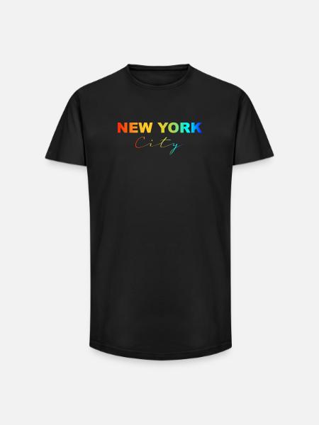 New York City Rainbow - Long Fit Men's T-Shirt - black