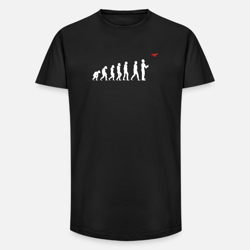 Evolution de l’homme pilote de drone - T-shirt coupe longue homme - noir