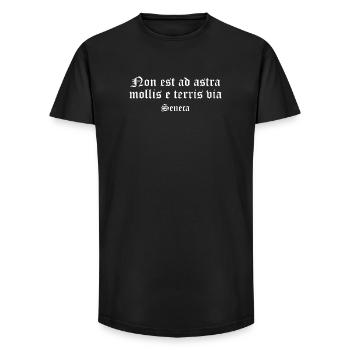 Non est ad astra Gothic Latin - Long Fit Men's T-Shirt - black - Front - AI Model Male 185 light (185cm)