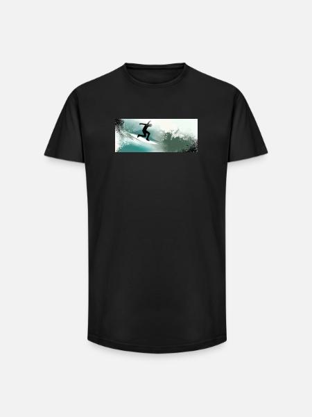 Im Rausch der Wellen - Long Fit Männer T-Shirt - Schwarz