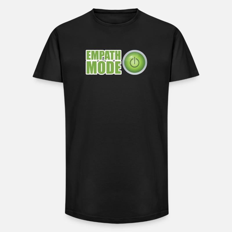 Empath Mode Green Power Button Design - Long Fit Men's T-Shirt - black