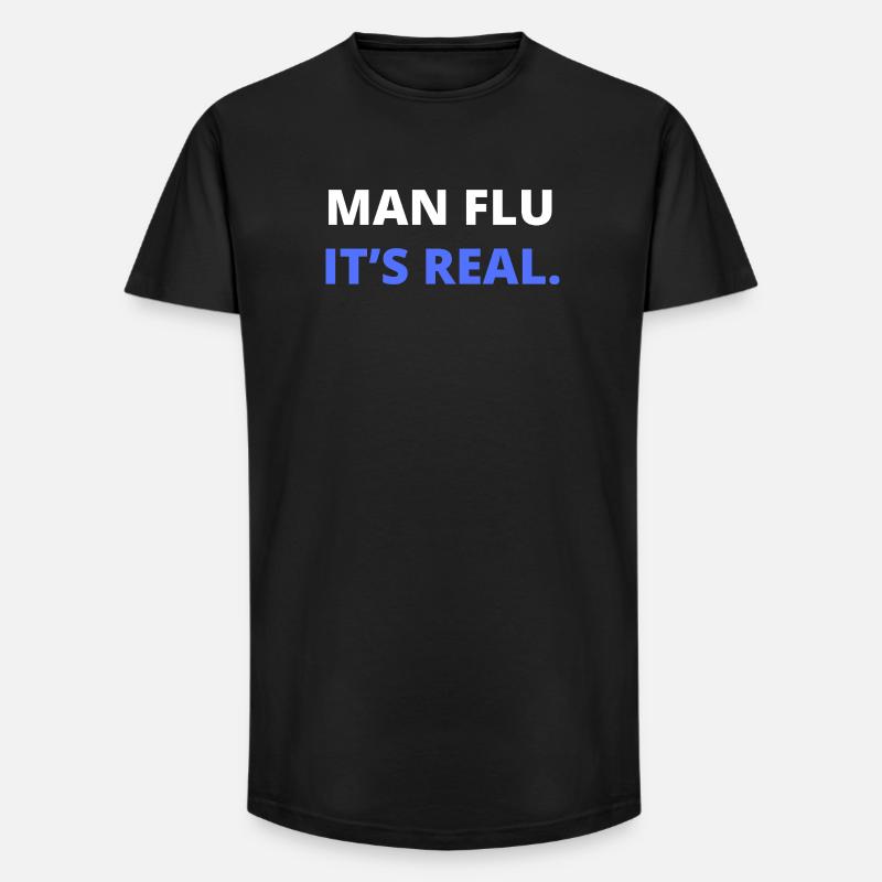 Mann Grippe Es ist echte Illustration - Long Fit Männer T-Shirt - Schwarz