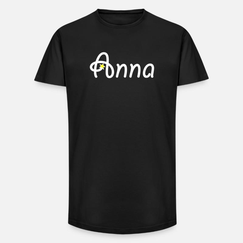 Anna - Long Fit Männer T-Shirt - Schwarz