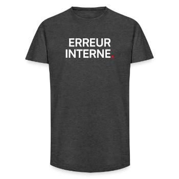 Erreur interne humour geek fatigue - T-shirt coupe longue homme - charbon - Devant - AI Model Male 185 light (185cm)