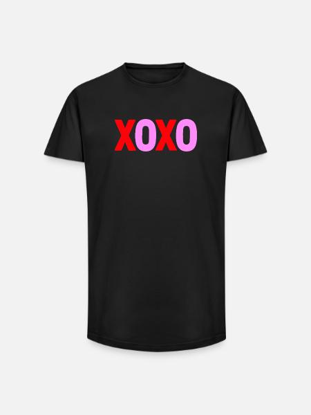 XOXO Love Valentine Text Design - Long Fit Men's T-Shirt - black