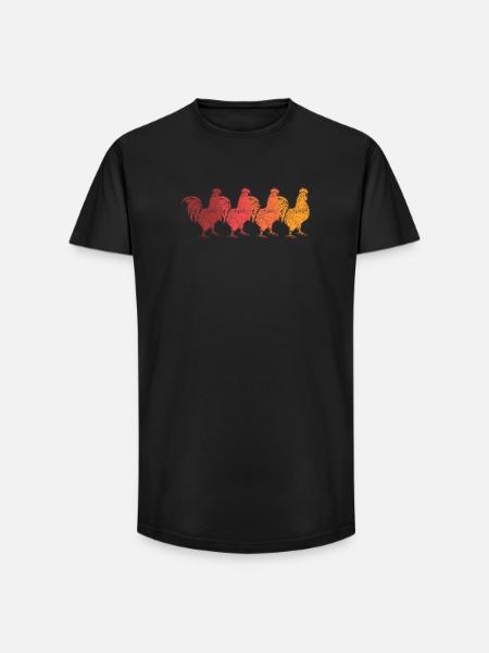 Rooster - Long Fit Men's T-Shirt - black