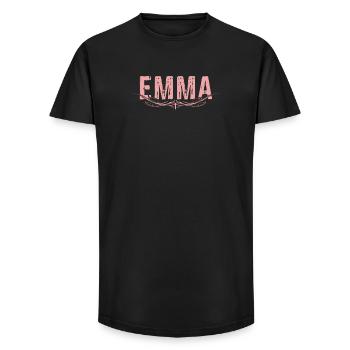 EMMA decorated - Long Fit Men's T-Shirt - black - Front - AI Model Male 185 light (185cm)