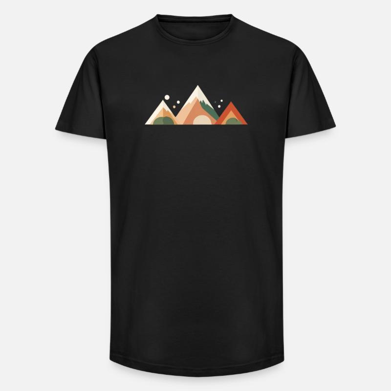 Alpine Sunset Peaks - Long Fit Männer T-Shirt - Schwarz