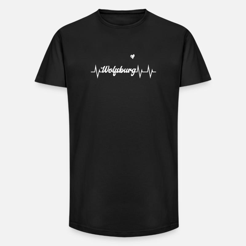 Heartbeat Wolfsburg - Long Fit Männer T-Shirt - Schwarz