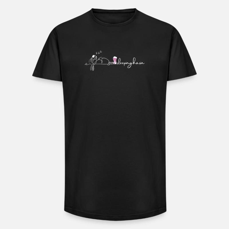Sleeping Häsin - Long Fit Männer T-Shirt - Schwarz
