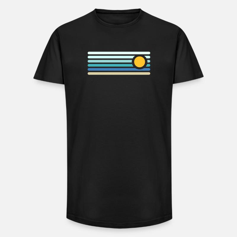 Strand - Long Fit Männer T-Shirt - Schwarz