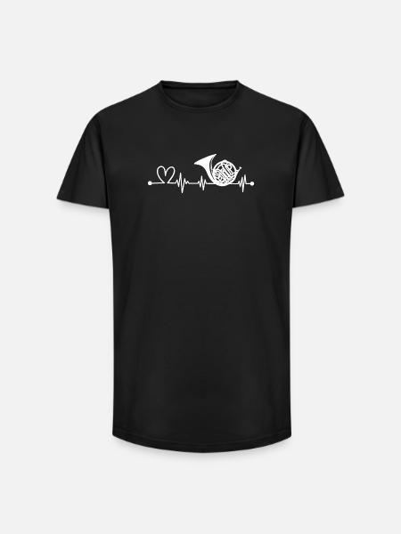 Waldhorn Hornist - Long Fit Männer T-Shirt - Schwarz