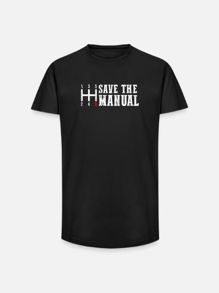 Save The Manual Gearshift Tribute - Long Fit Men's T-Shirt - black
