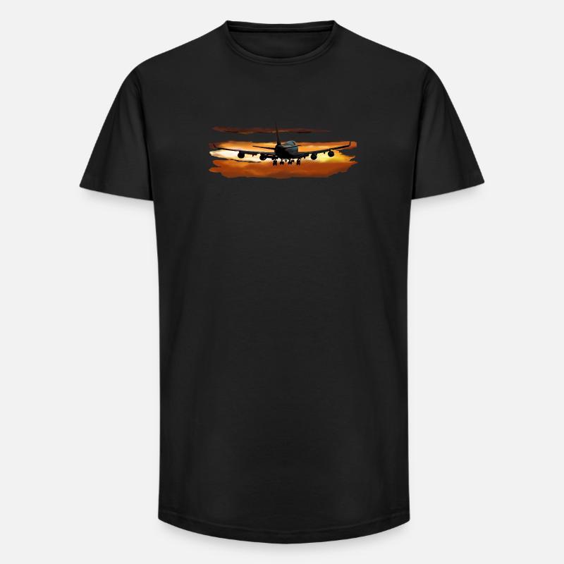 Passagierflugzeug - Long Fit Männer T-Shirt - Schwarz