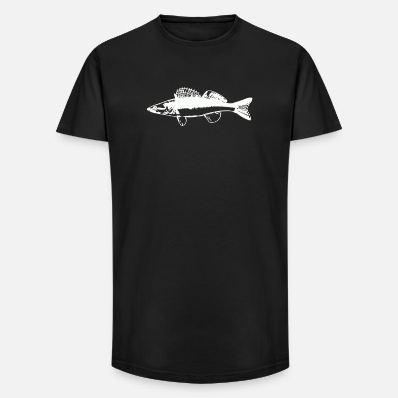 Poisson avec mouvement de l’eau - T-shirt coupe longue homme - noir