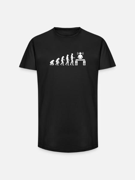 Evolution zum DJ - Long Fit Männer T-Shirt - Schwarz