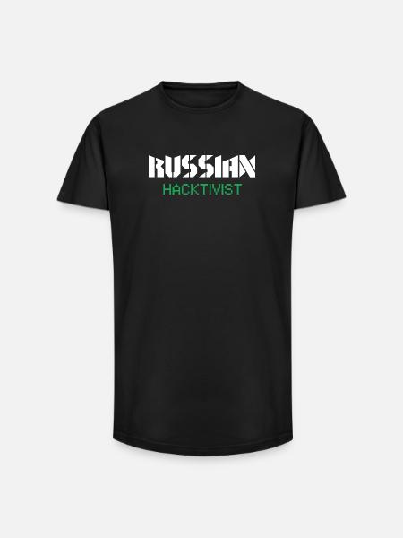 Russian Hacktivist Cyber Security Design - Long Fit Männer T-Shirt - Schwarz