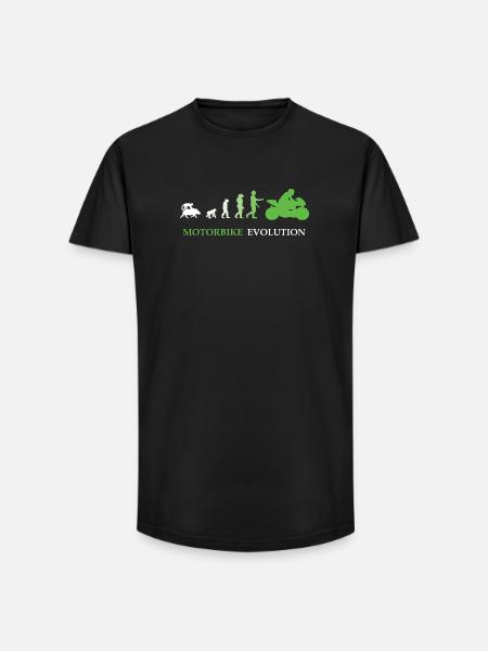 Motorbike Evolution - Motorradfahrer - Long Fit Männer T-Shirt - Schwarz