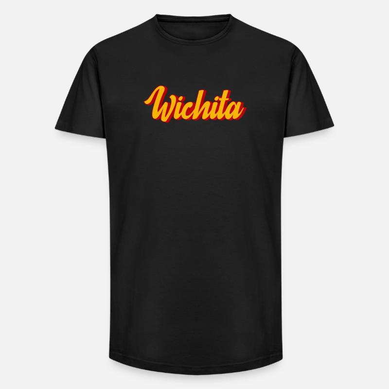 Wichita Script in Sunset Shadow - Long Fit Männer T-Shirt - Schwarz