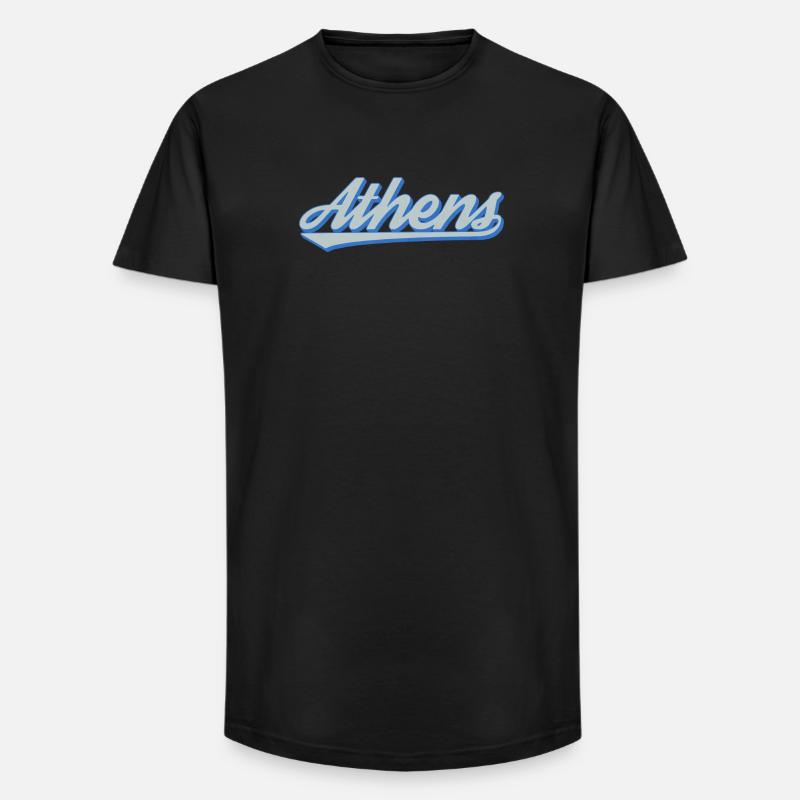 Athens Script Retro - Long Fit Männer T-Shirt - Schwarz