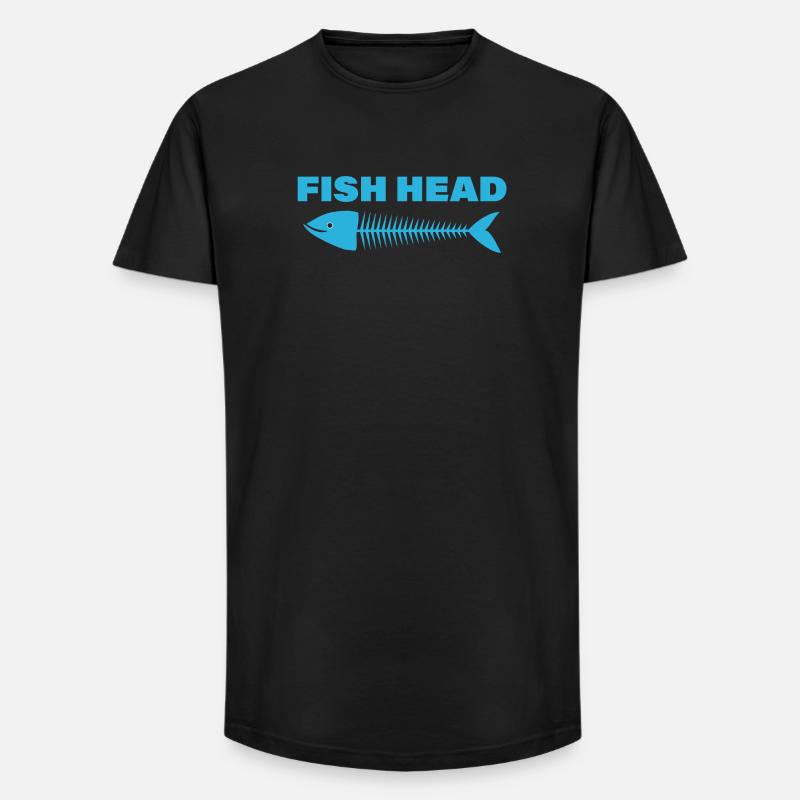 FISH HEAD - Long Fit Männer T-Shirt - Schwarz