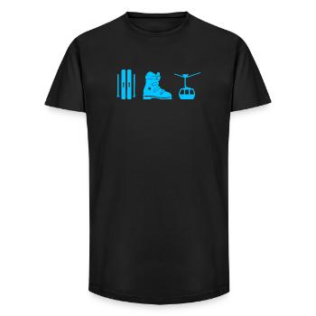 Ski Design in blau - Long Fit Männer T-Shirt - Schwarz - Vorne - AI Model Male 185 light (185cm)