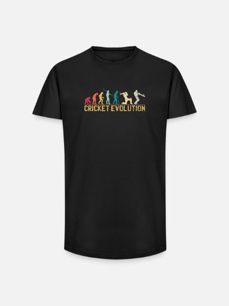 Cricket-Evolution-Design - Long Fit Männer T-Shirt - Schwarz