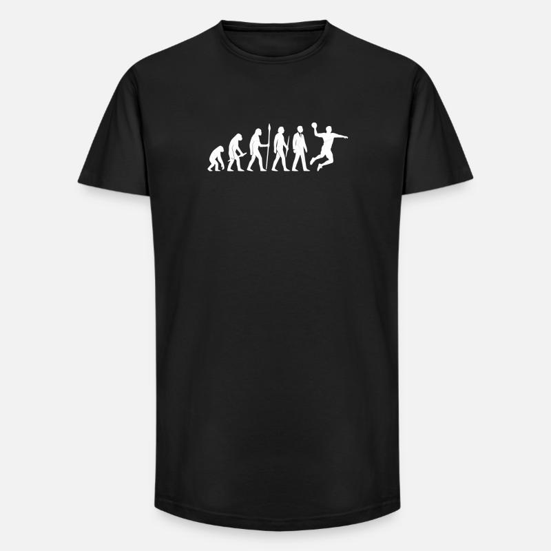 L’évolution du handball - T-shirt coupe longue homme - noir