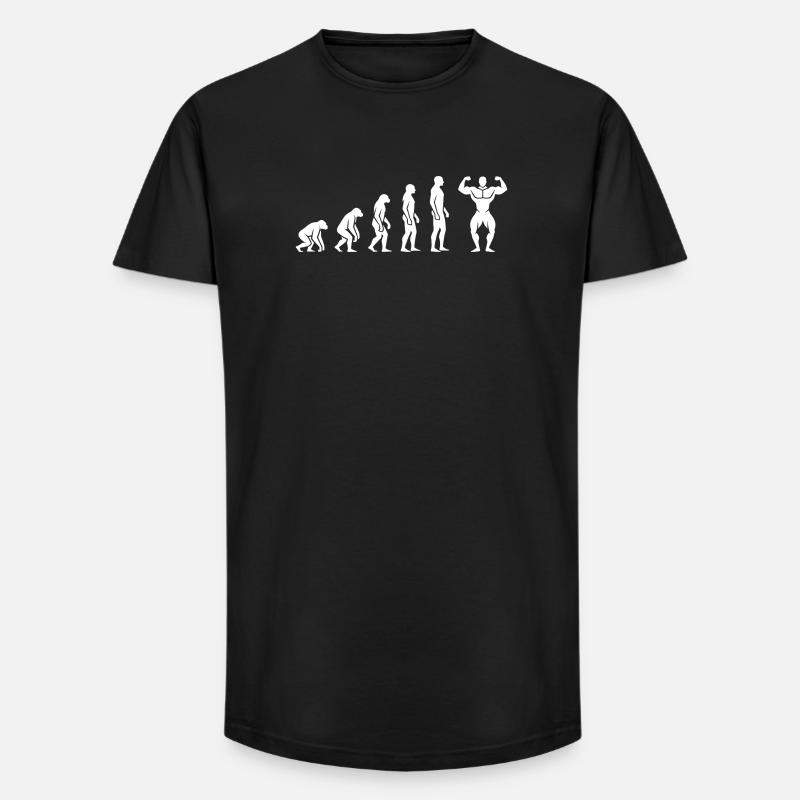 Evolution zum Bodybuilder – Fitness Motivation - Long Fit Männer T-Shirt - Schwarz