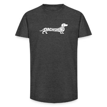 Dachshund – minimalist dog design - Long Fit Men's T-Shirt - charcoal grey - Front - AI Model Male 185 light (185cm)