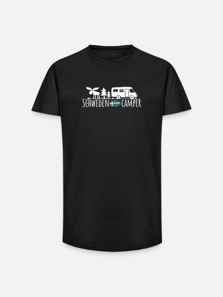 Schweden Camper Silhouette - Long Fit Männer T-Shirt - Schwarz