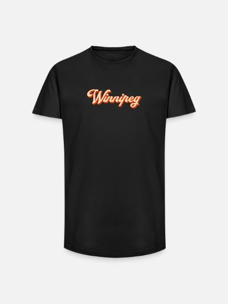 Winnipeg Retro Lettering - Long Fit Men's T-Shirt - black