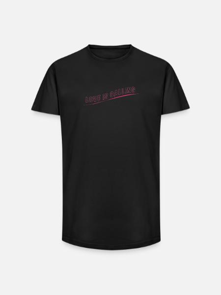 Love is Calling - Long Fit Men's T-Shirt - black