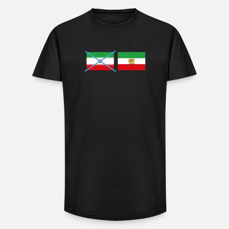 Smashed Iran flags - Long Fit Men's T-Shirt - black