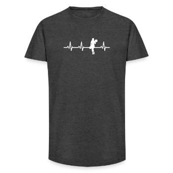 Battement de cœur de pom-pom girl - T-shirt coupe longue homme - charbon - Devant - AI Model Male 185 light (185cm)